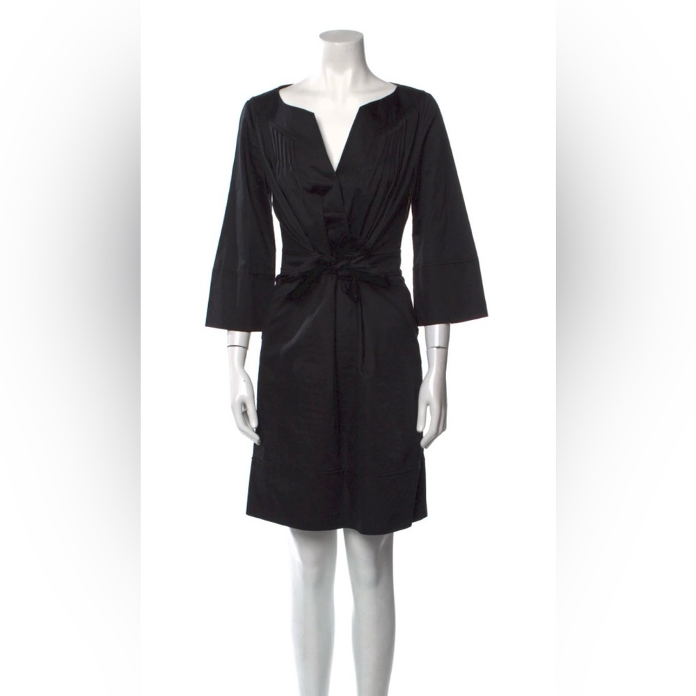 Diane von Furstenberg V-Neck Mini Dress with Pleat Details